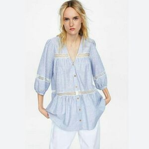 Zara pinstripe blouse